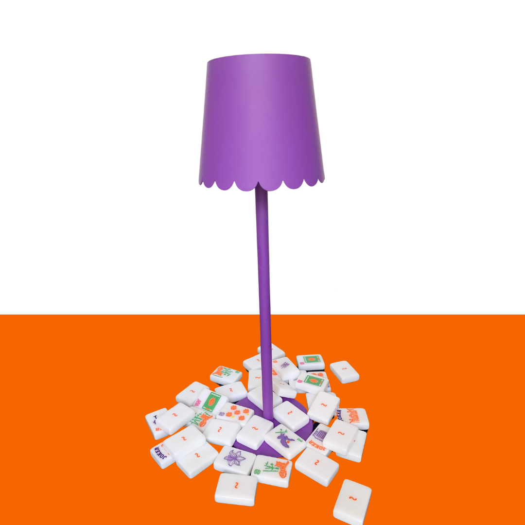 Purple Scalloped Shade Rechargeable Lamp