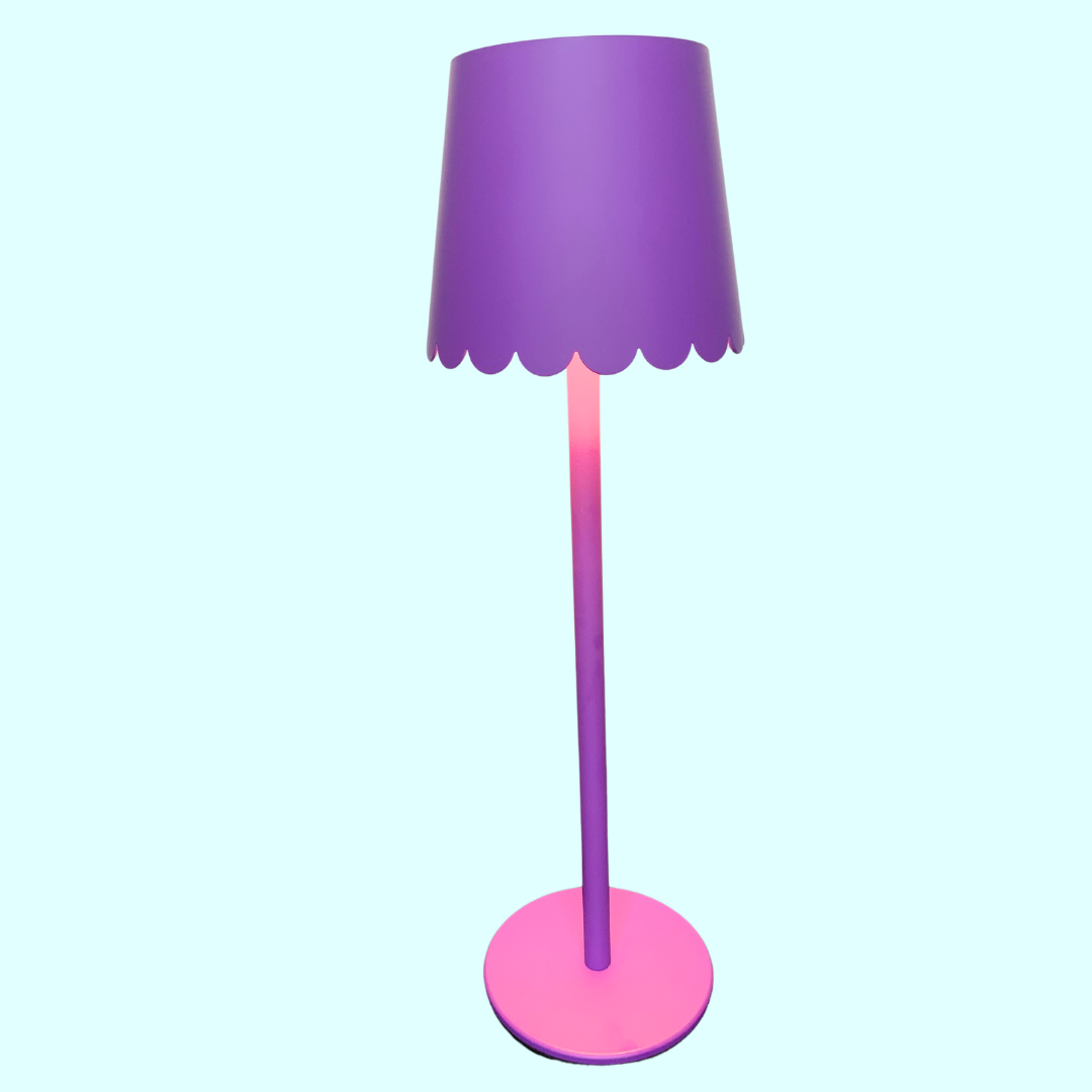 Purple Scalloped Shade Rechargeable Lamp