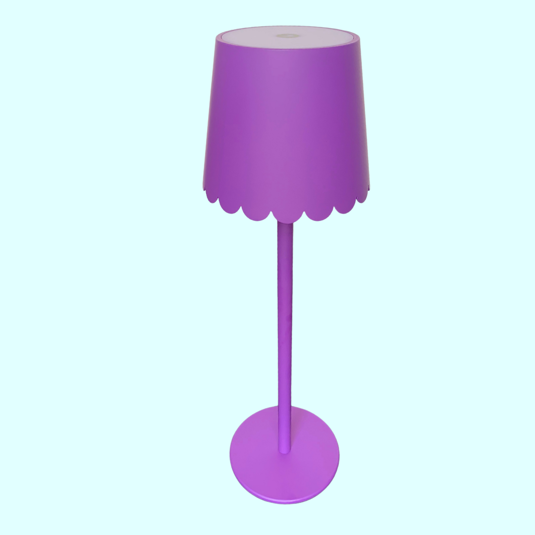 Purple Scalloped Shade Rechargeable Lamp