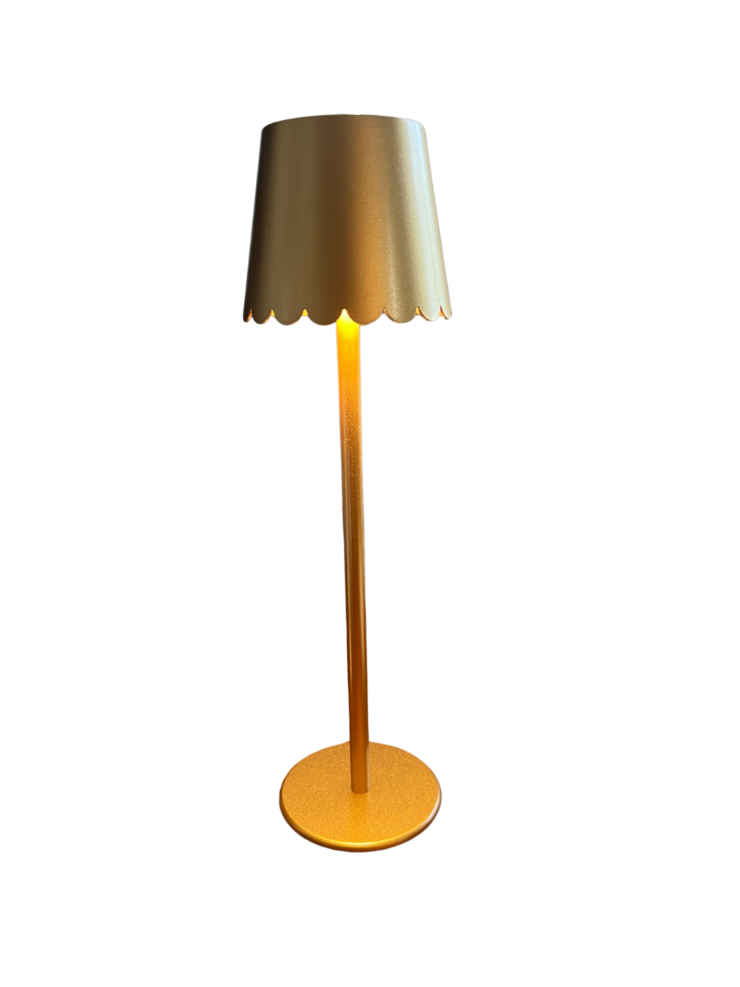 Gold Scalloped Shade Rechargeable Lamp