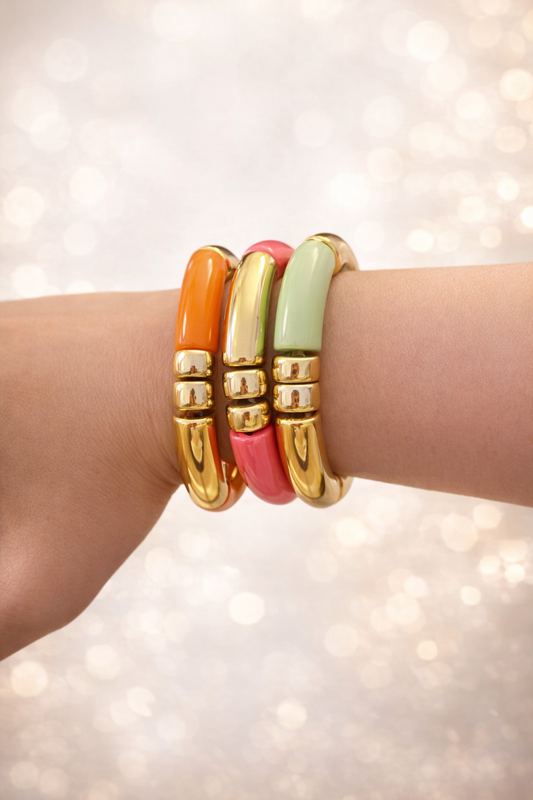 Acrylic & Gold Bracelet